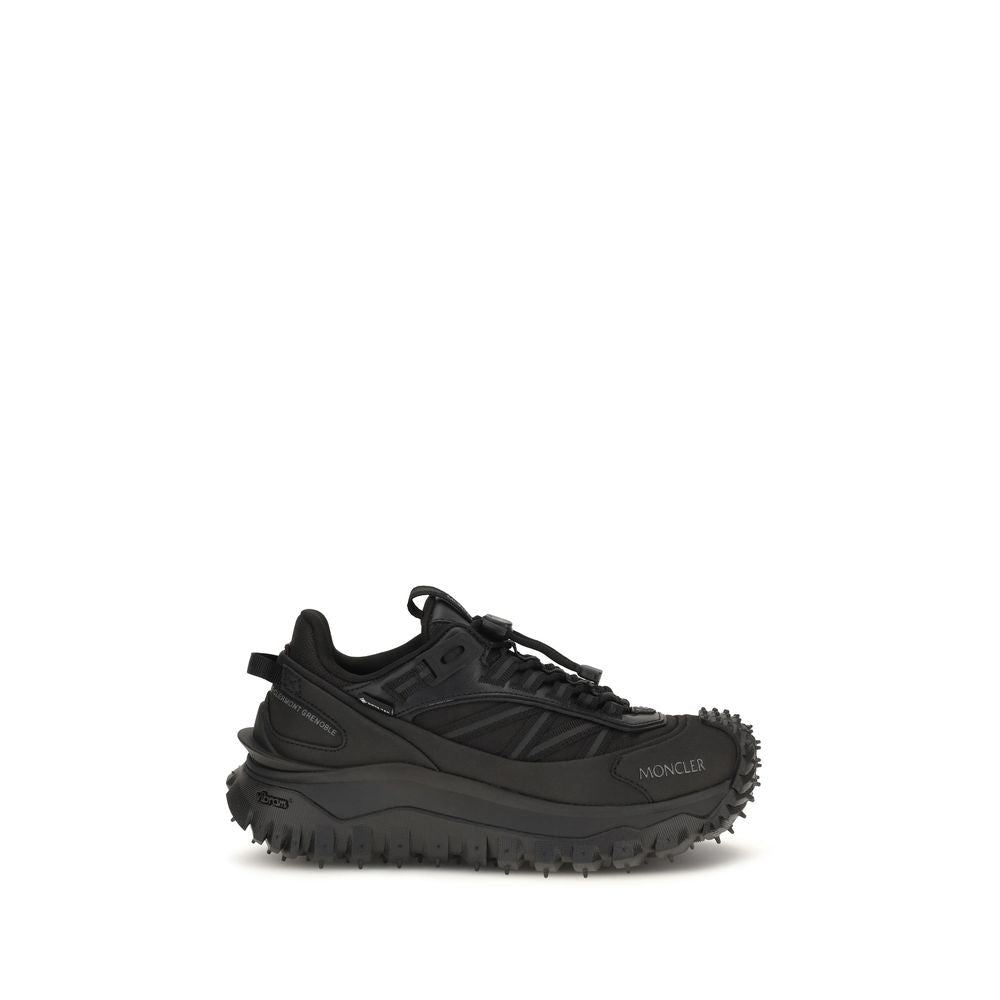 Moncler Schwarze Bos Taurus Kalbsleder Sneaker