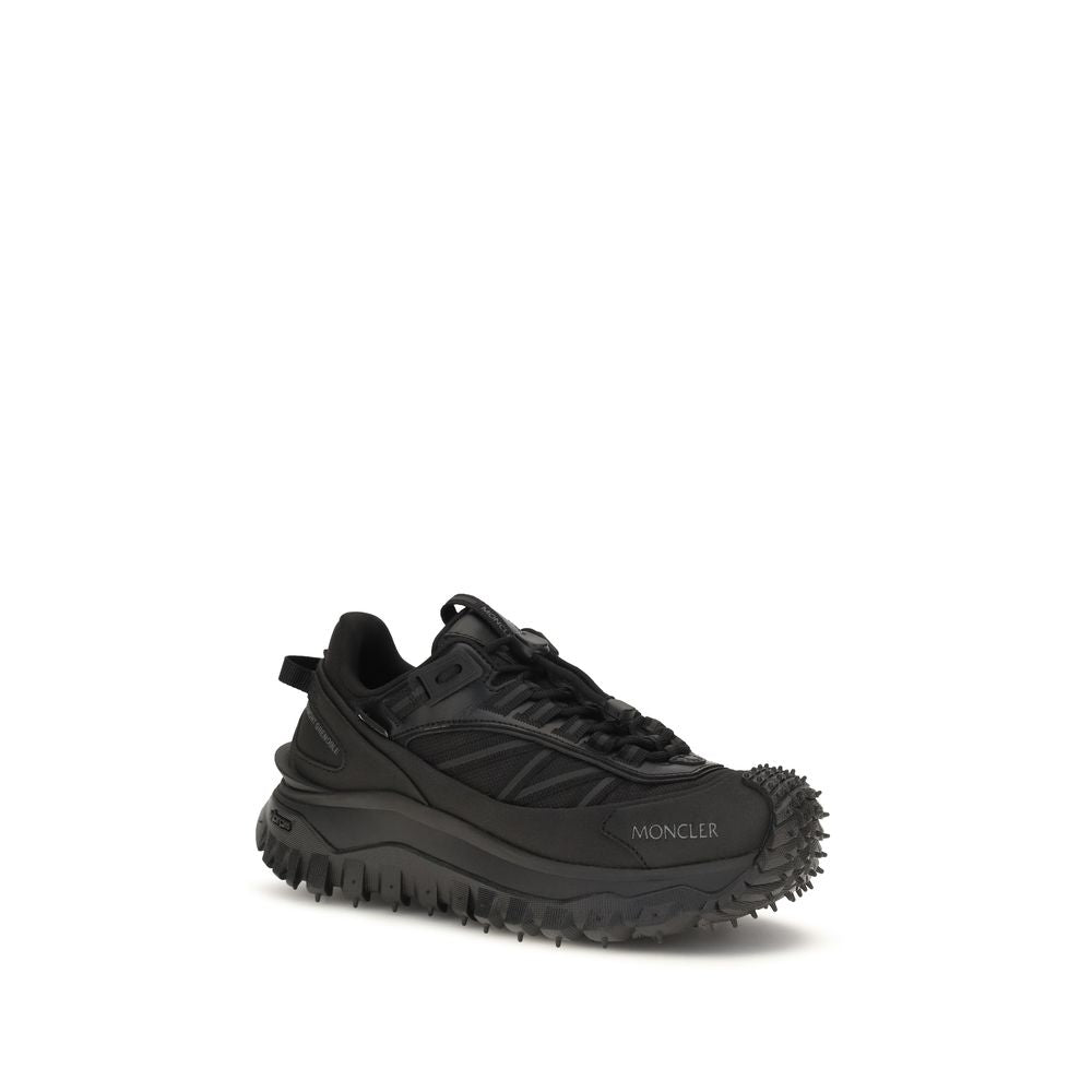 Moncler Schwarze Bos Taurus Kalbsleder Sneaker