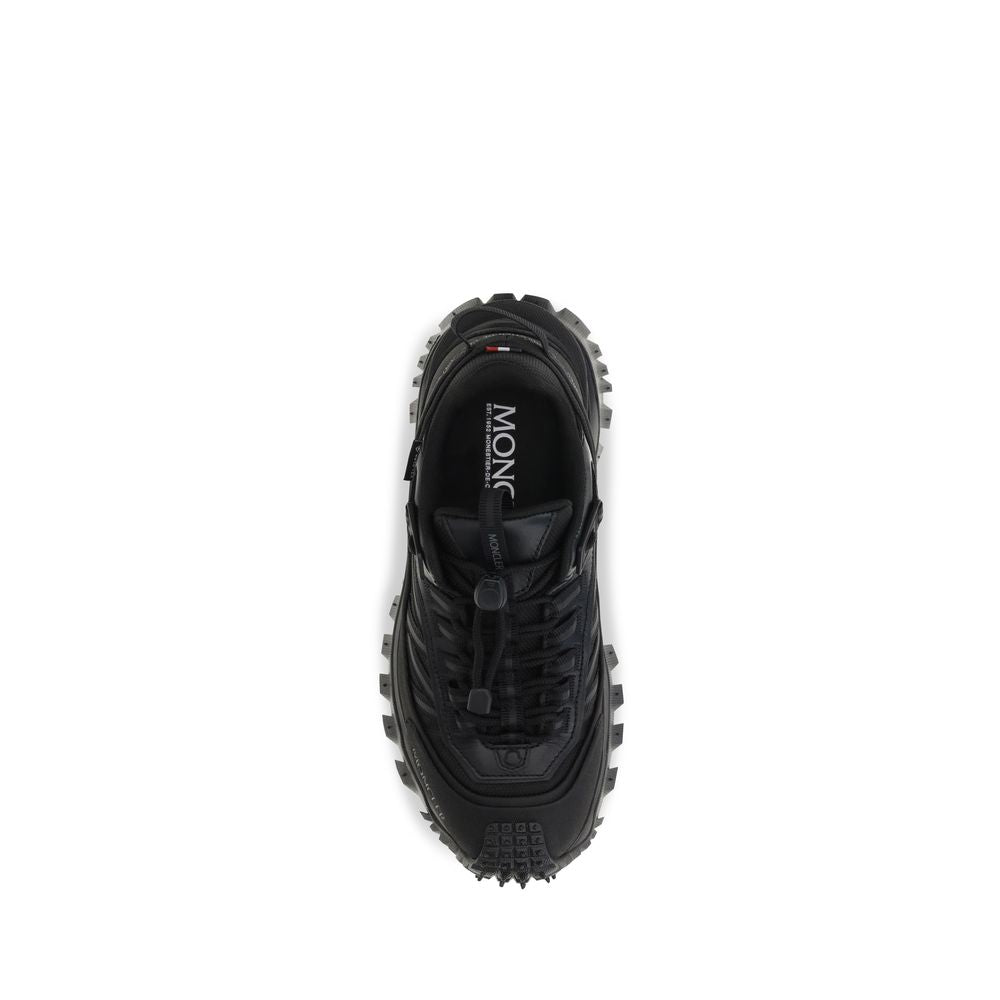 Moncler Schwarze Bos Taurus Kalbsleder Sneaker