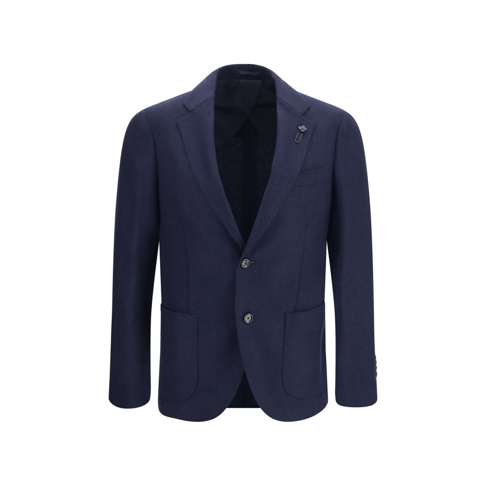 Lardini Blaue Jacke aus Lammwolle Aries