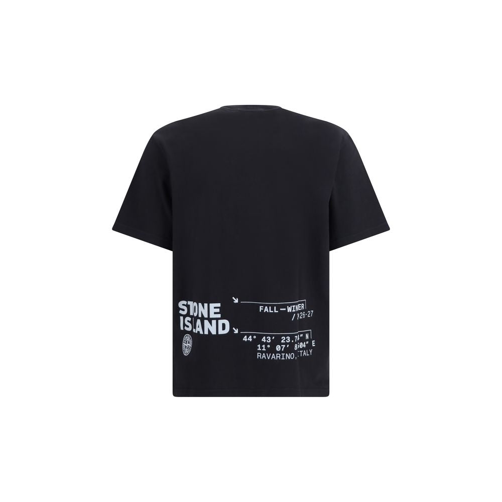 Stone Island Schwarzes Baumwoll-T-Shirt