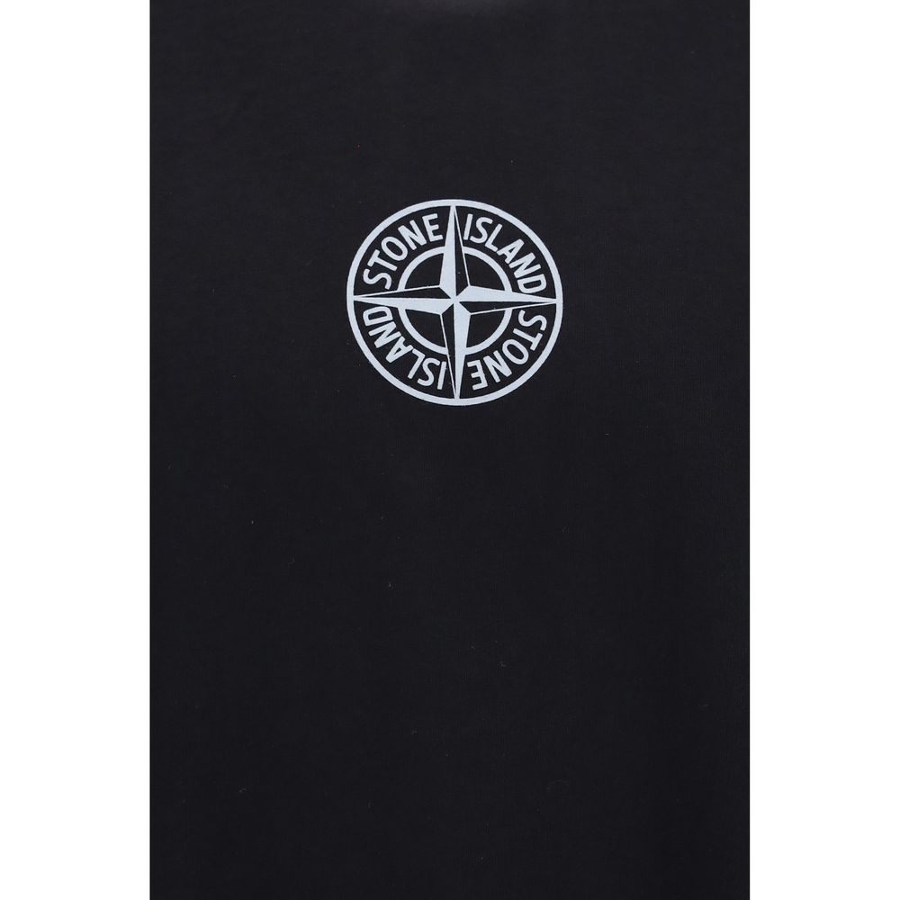 Stone Island Schwarzes Baumwoll-T-Shirt