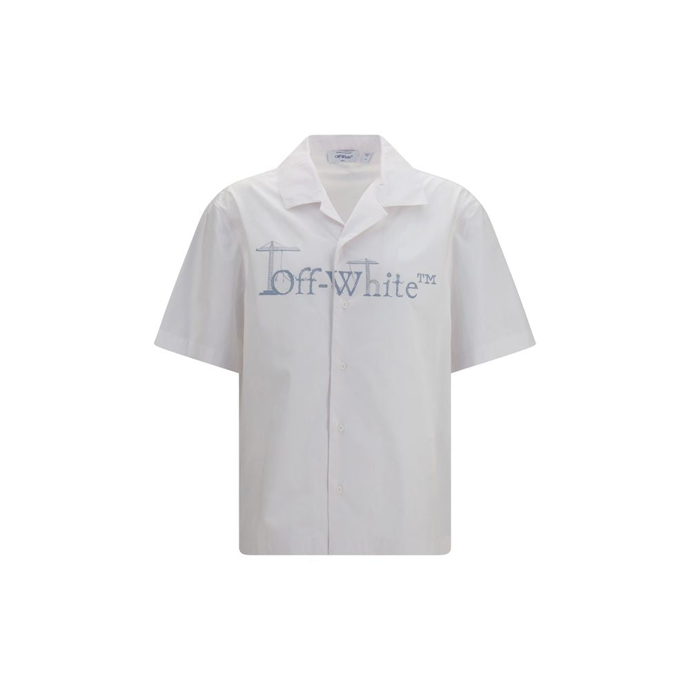 Off-White Weißes Baumwollhemd mit Muster