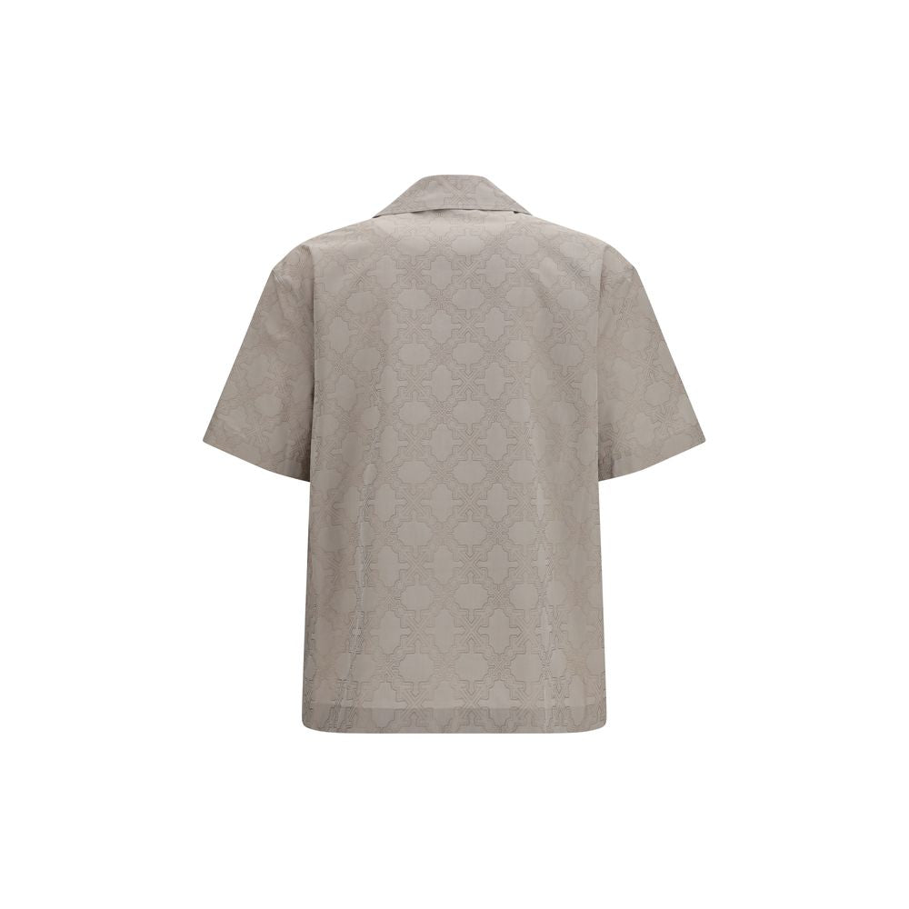 Off-White Beige Cotton Pattern Shirt