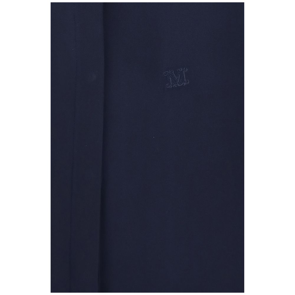 Max Mara Blaues Seidenhemd
