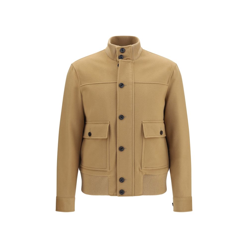 Lardini Beige Wool Oves Aries Full-Length Jacket