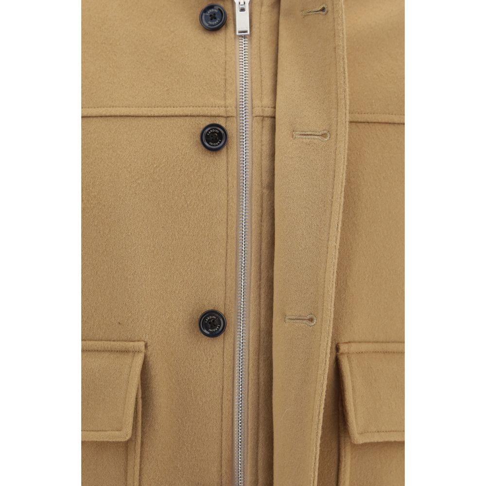 Lardini Beige Wool Oves Aries Full-Length Jacket
