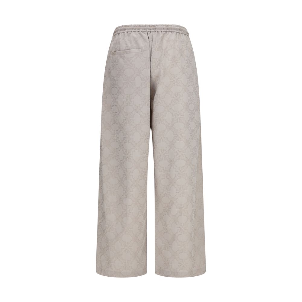 Off-White Beige Cotton Casual Pants
