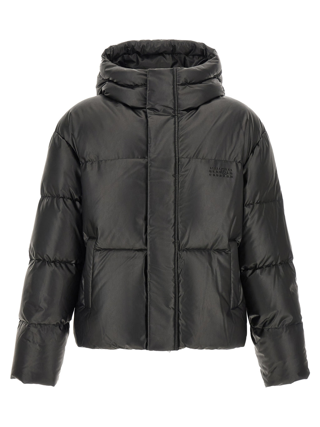 MM6 Maison Margiela Schwarze Polyester-Jacke in voller Länge