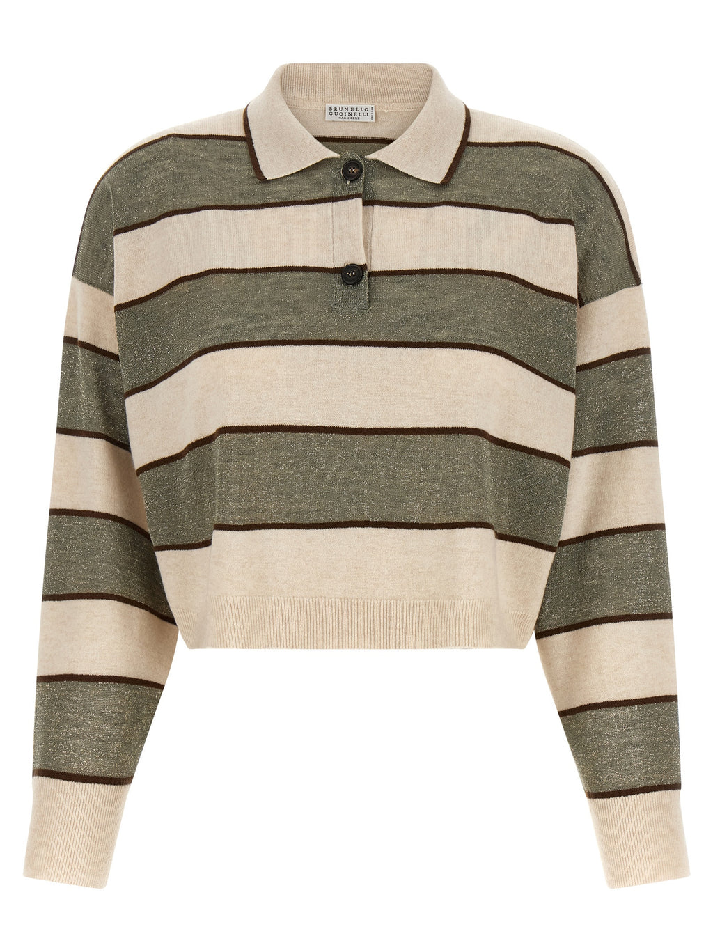 Brunello Cucinelli Mehrfarbiges Poloshirt aus reiner Schurwolle
