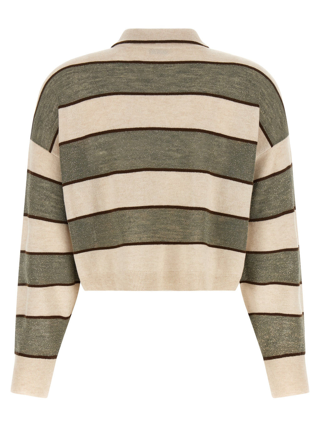 Brunello Cucinelli Mehrfarbiges Poloshirt aus reiner Schurwolle