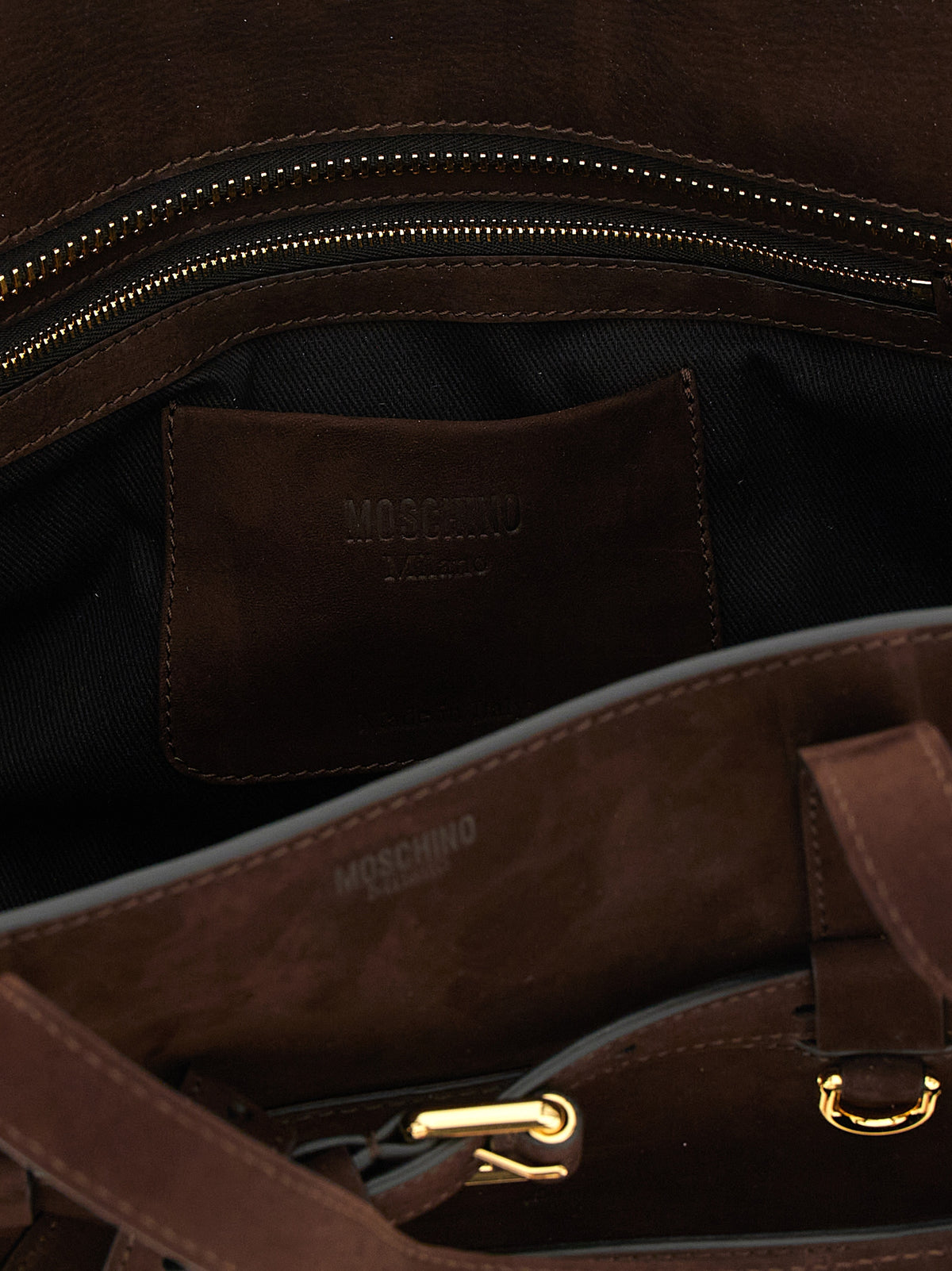 Moschino Braune Kalbsleder-Handtasche