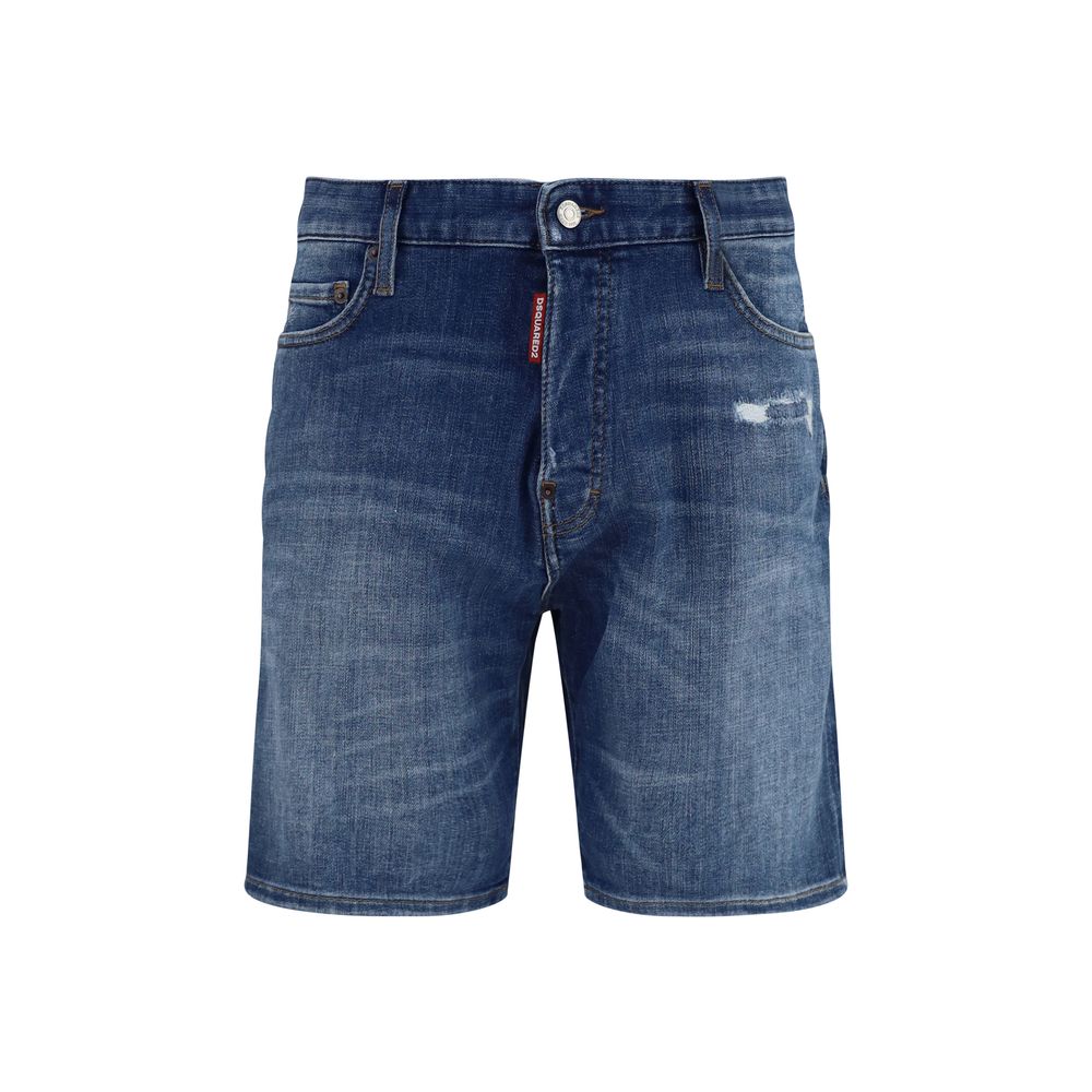 Dsquared² Blaue Baumwoll-Bermudashorts