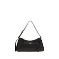Prada Schwarze Bos Taurus Kalbsleder Schultertasche