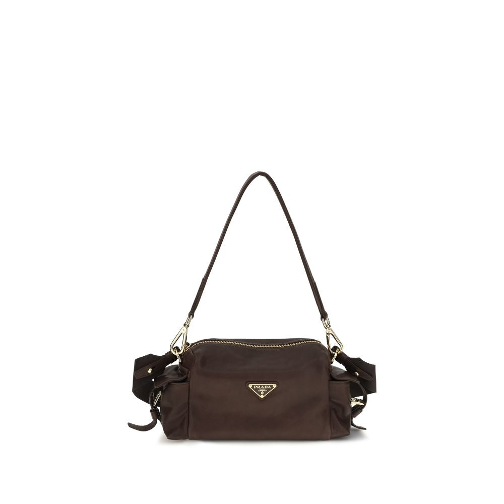 Prada Braune Napa Leder / Kalbsleder Schultertasche
