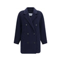 Max Mara Blaue Jacke aus Wolle Oves Aries in voller Länge