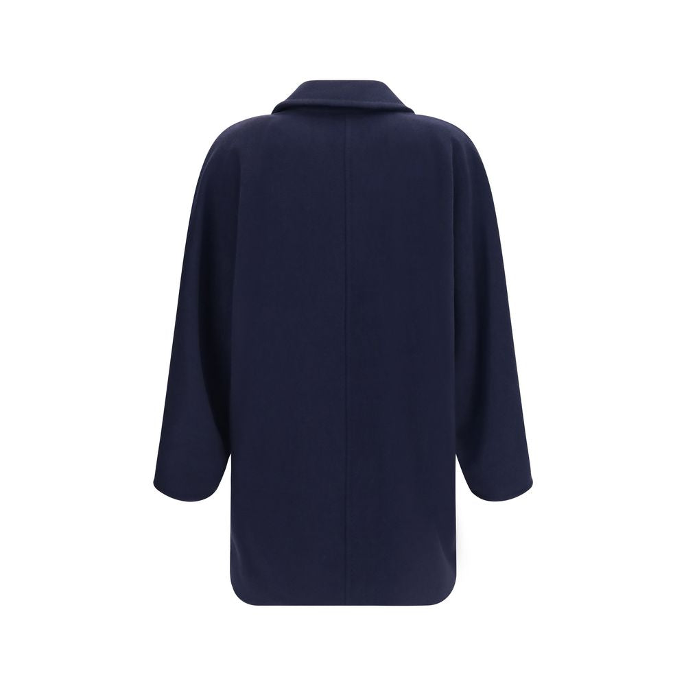 Max Mara Blaue Jacke aus Wolle Oves Aries in voller Länge