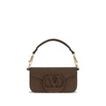 Valentino Garavani Braune Kalbsleder Bos Taurus Schultertasche