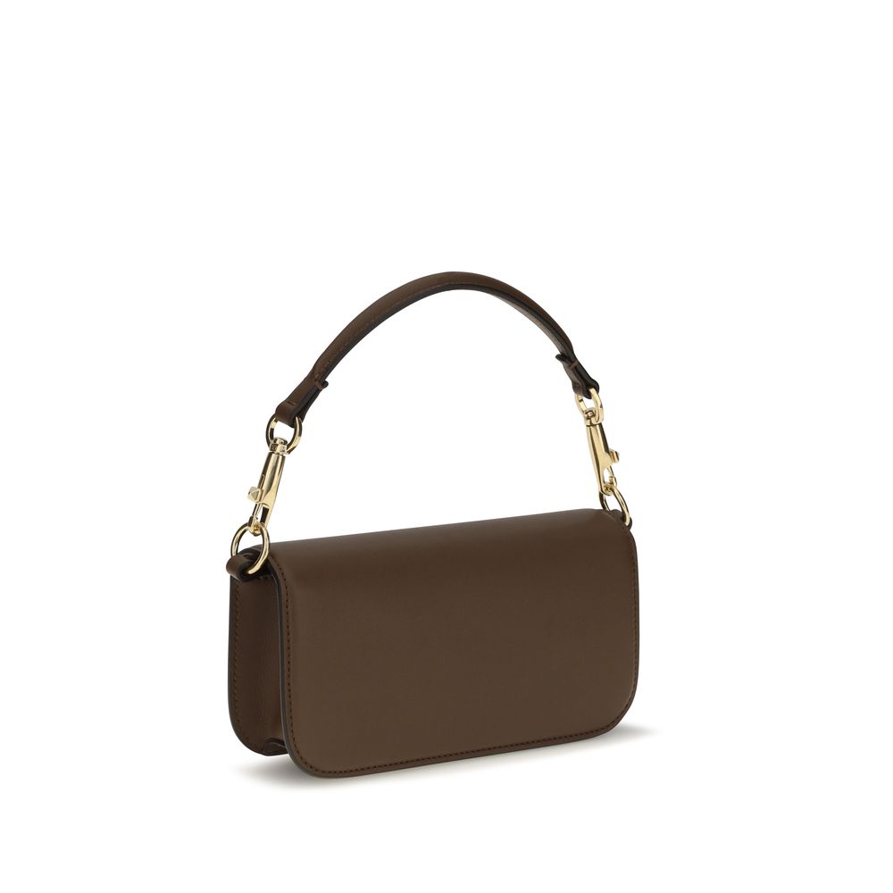 Valentino Garavani Braune Kalbsleder Bos Taurus Schultertasche