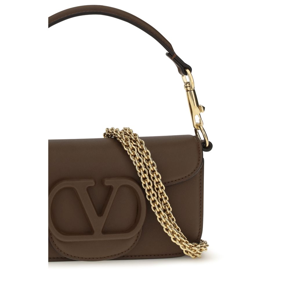 Valentino Garavani Braune Kalbsleder Bos Taurus Schultertasche