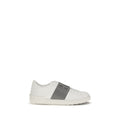 Valentino Garavani Silberne Kalbshaut Bos Taurus Sneakers mit niedrigem Schaft