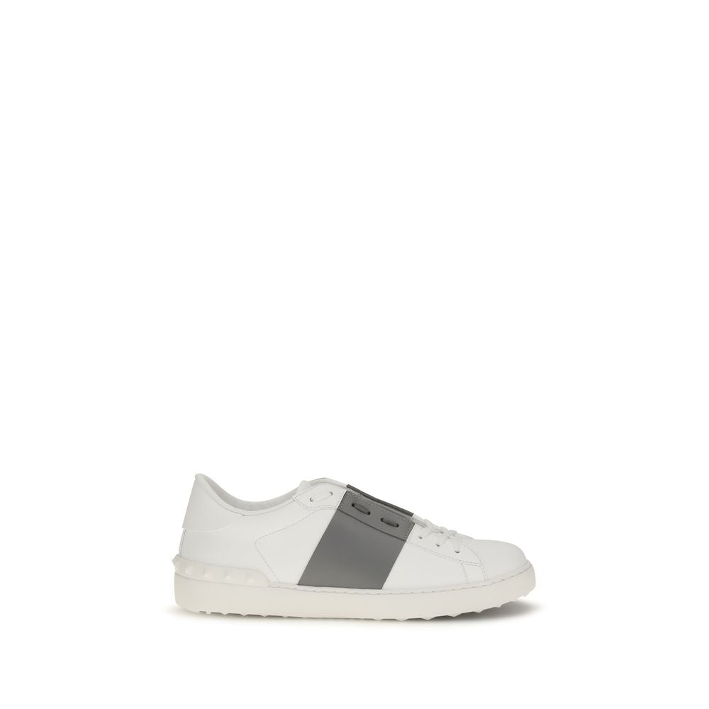 Valentino Garavani Silberne Kalbshaut Bos Taurus Sneakers mit niedrigem Schaft