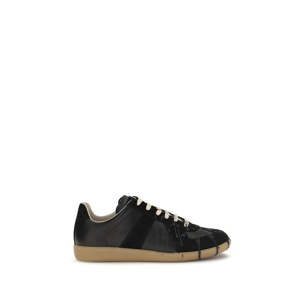 Maison Margiela Schwarze Wildleder-Sneaker im Athletic-Stil