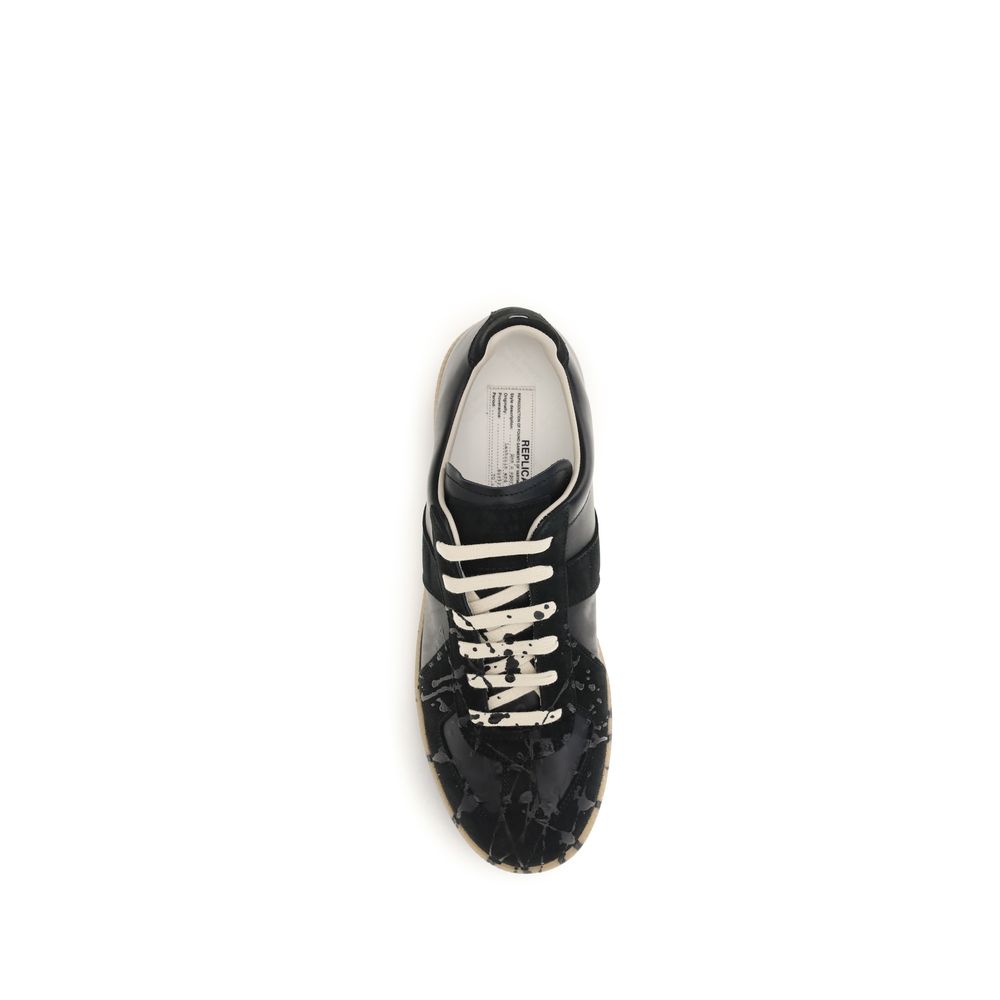 Maison Margiela Schwarze Wildleder-Sneaker im Athletic-Stil