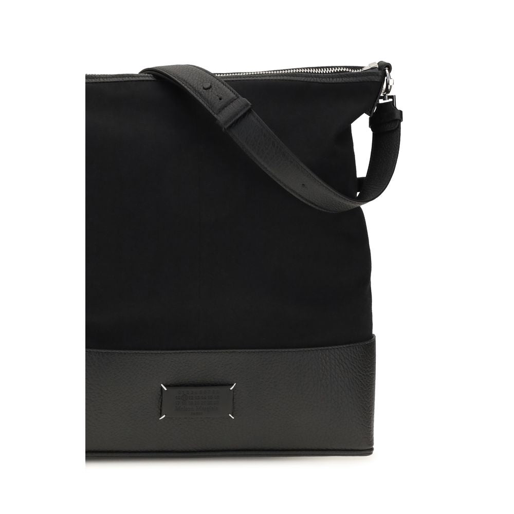 Maison Margiela Schwarze Bos Taurus Kalbsleder Schultertasche