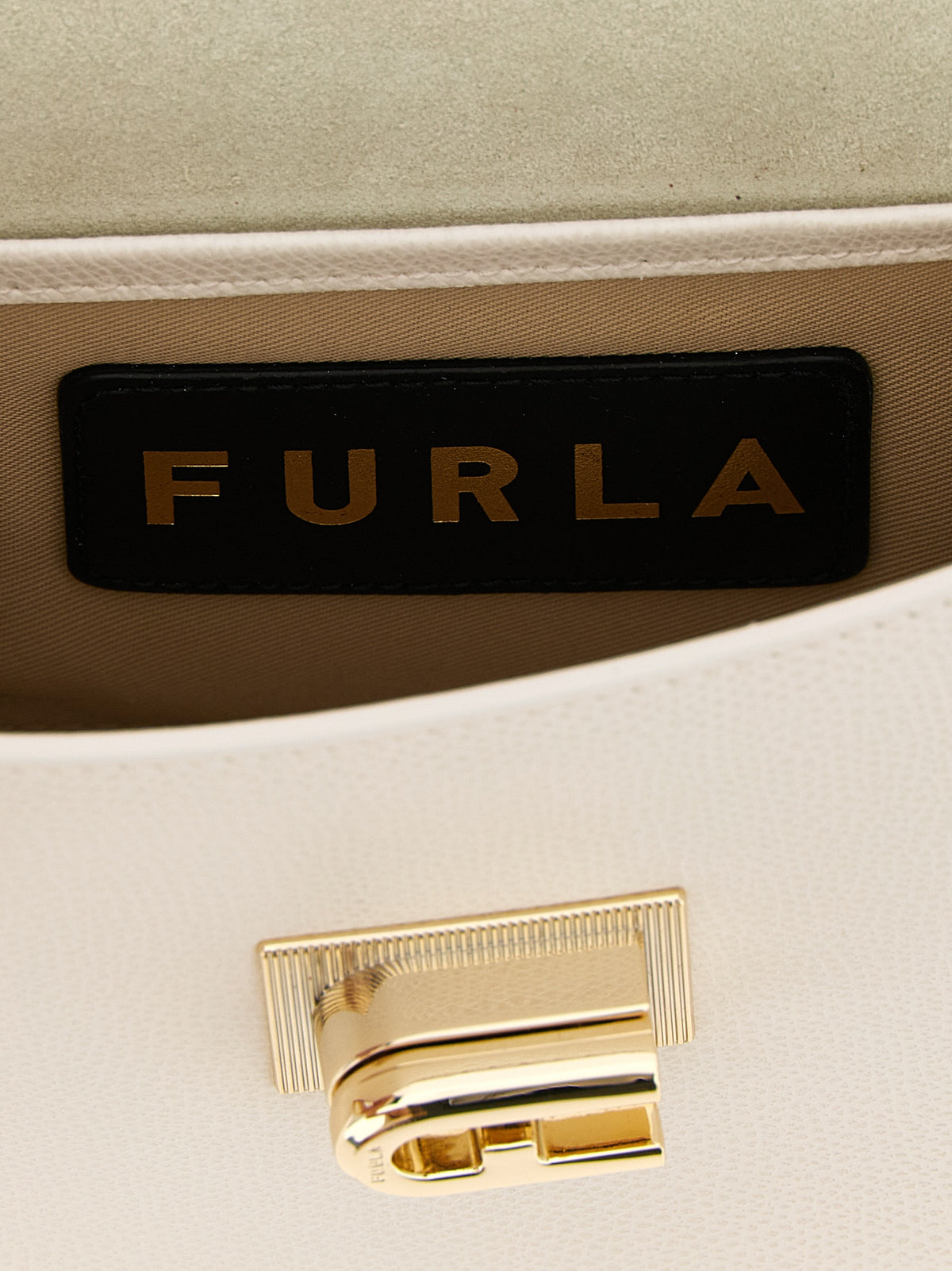 Furla Weiße Kalbsleder-Umhängetasche