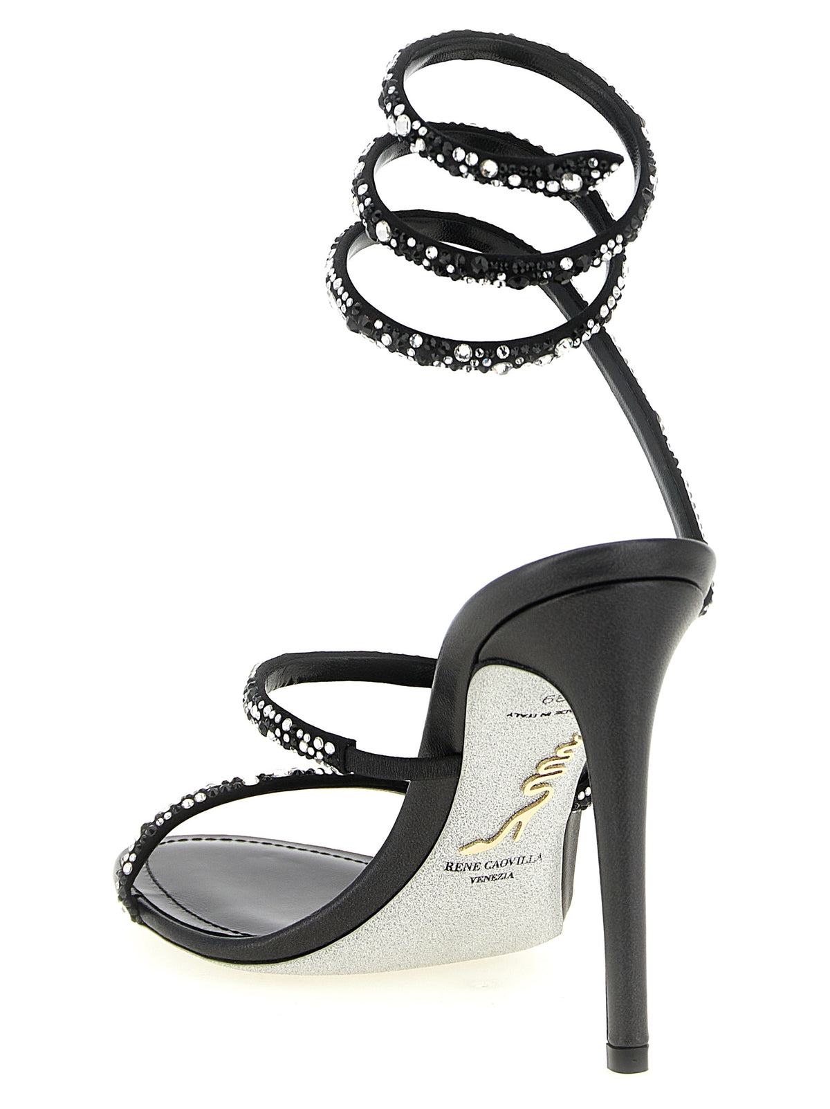 RENE CAOVILLA Zweifarbige Stiletto-Sandalen aus Viskose