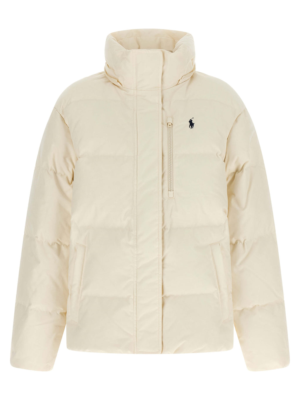 Polo Ralph Lauren Weiße Polyester-Jacke in voller Länge