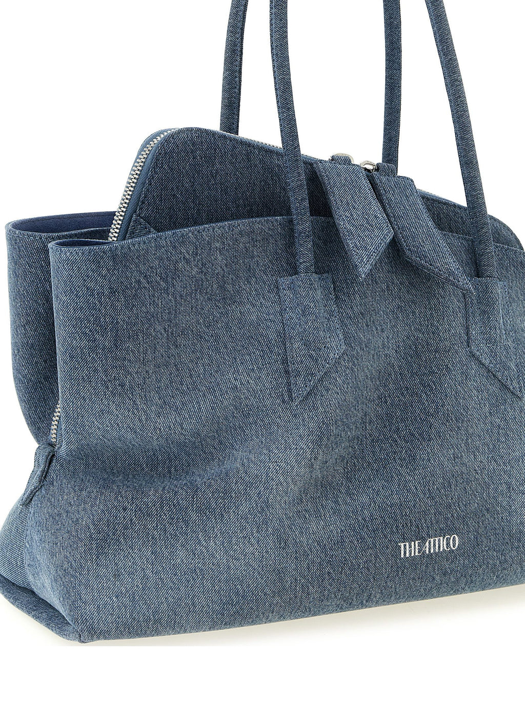 The Attico Blaue Baumwoll-Umhängetasche