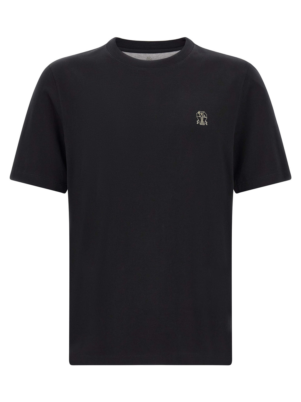 Brunello Cucinelli Schwarzes Baumwoll-T-Shirt