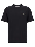 Brunello Cucinelli Schwarzes Baumwoll-T-Shirt