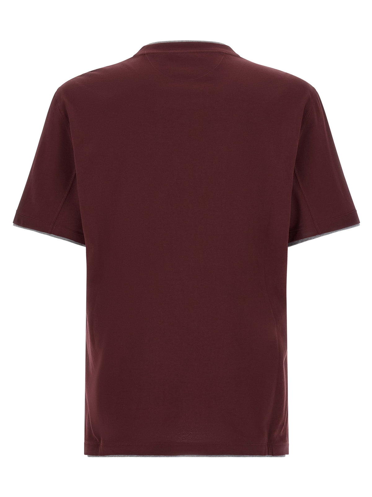 Brunello Cucinelli Bordeaux Baumwoll-T-Shirt