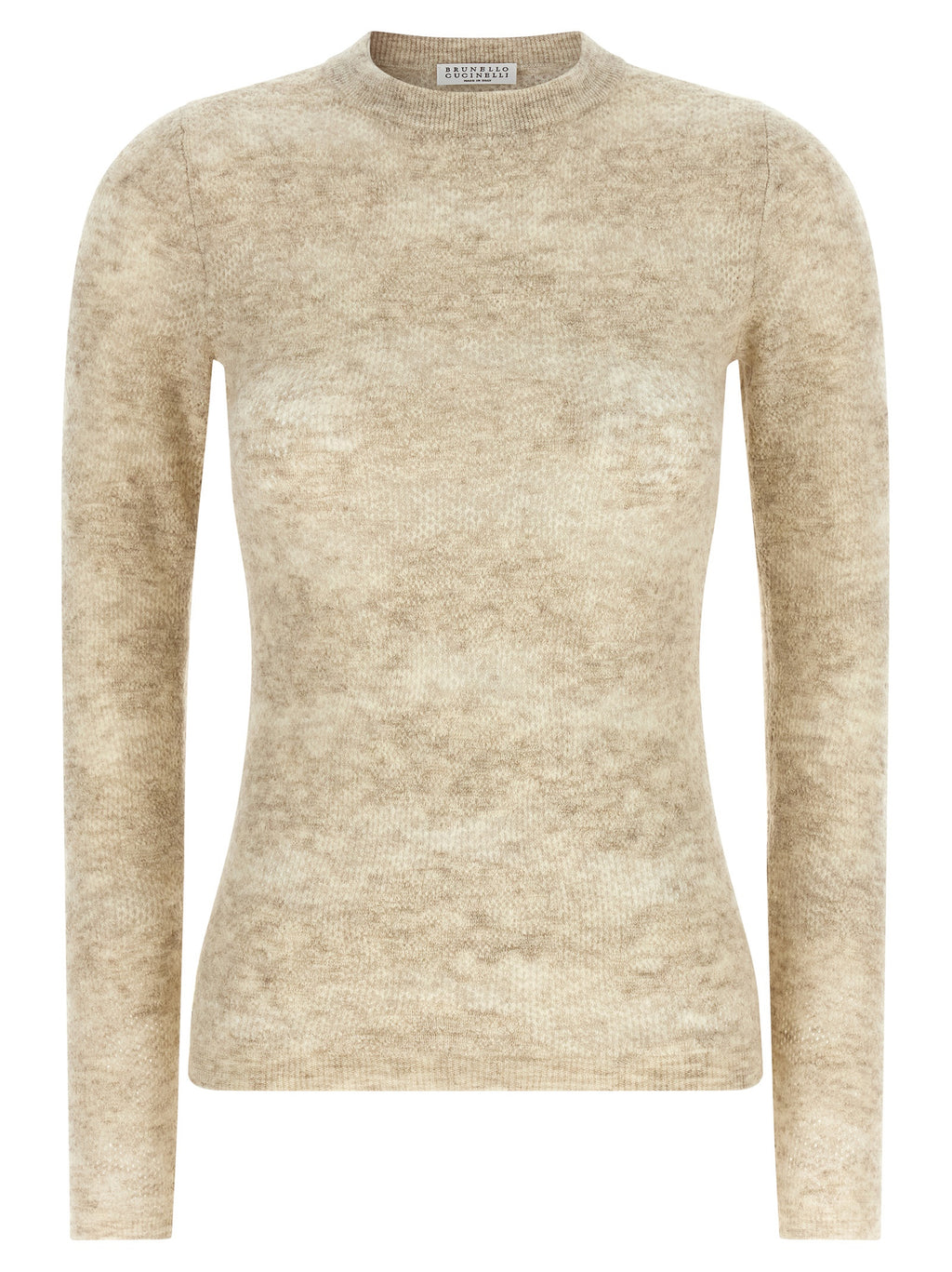 Brunello Cucinelli Beige Seidenstrickjacke