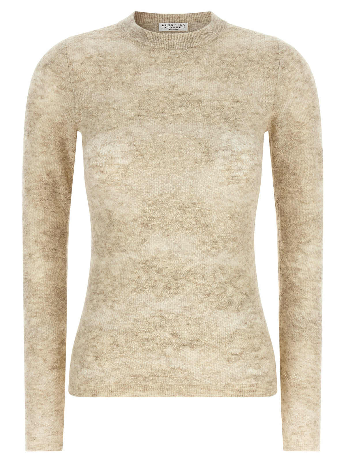 Brunello Cucinelli Beige Seidenstrickjacke