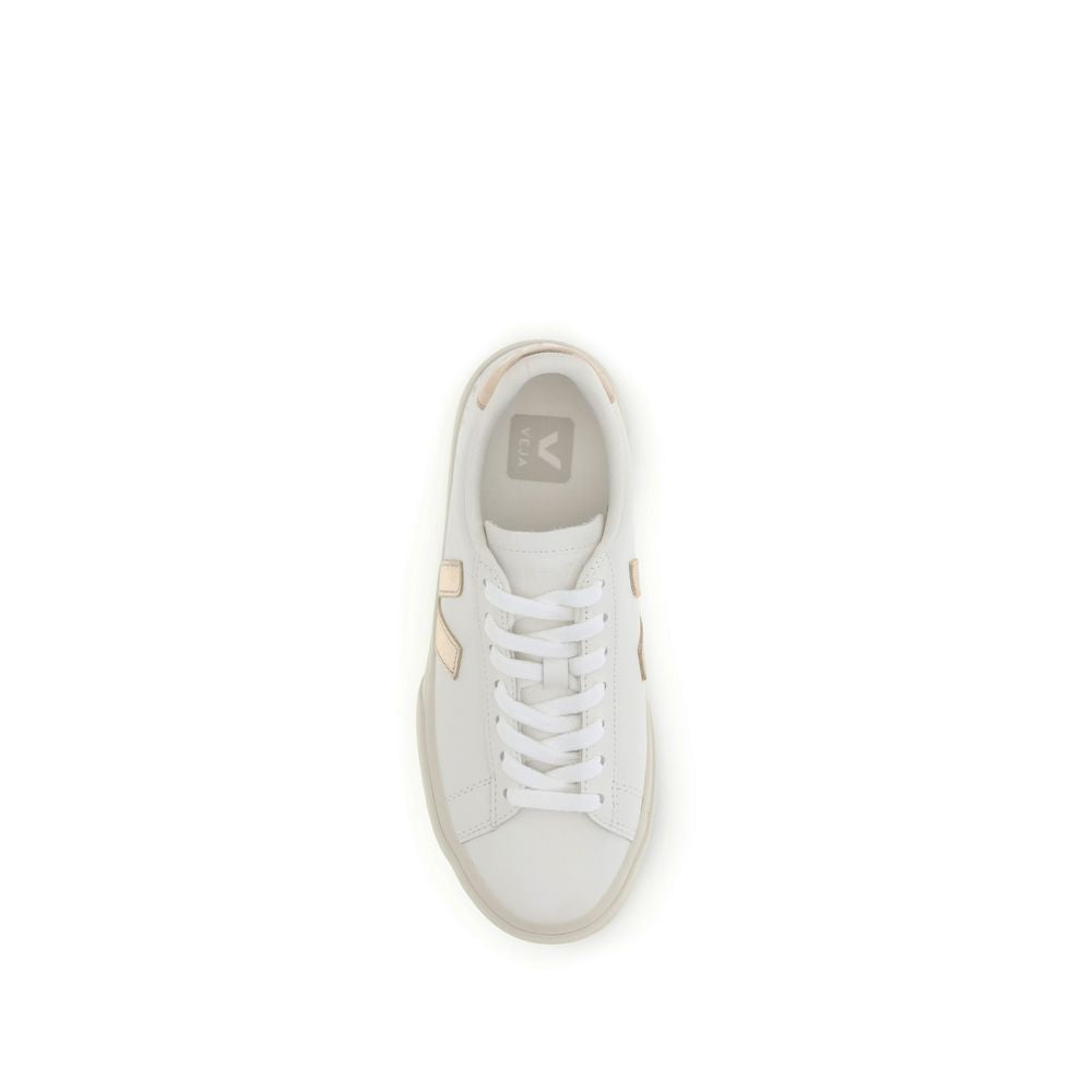 Veja Weiße Low-Top-Sneaker aus Kalbsleder Bos Taurus