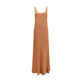 Forte_Forte Langes Kleid aus beigem Acetat