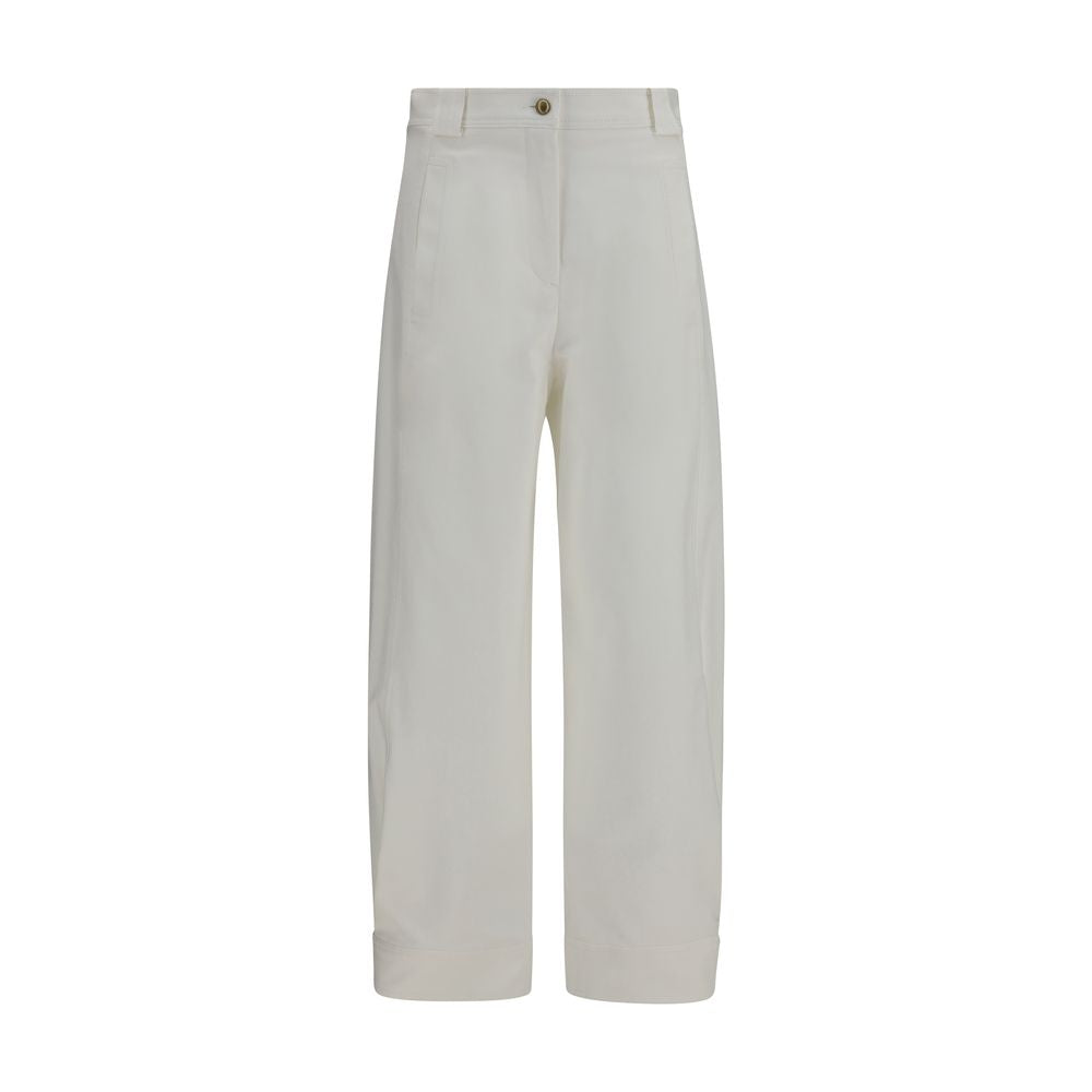 Max Mara Weiße Cropped Hose aus Baumwolle