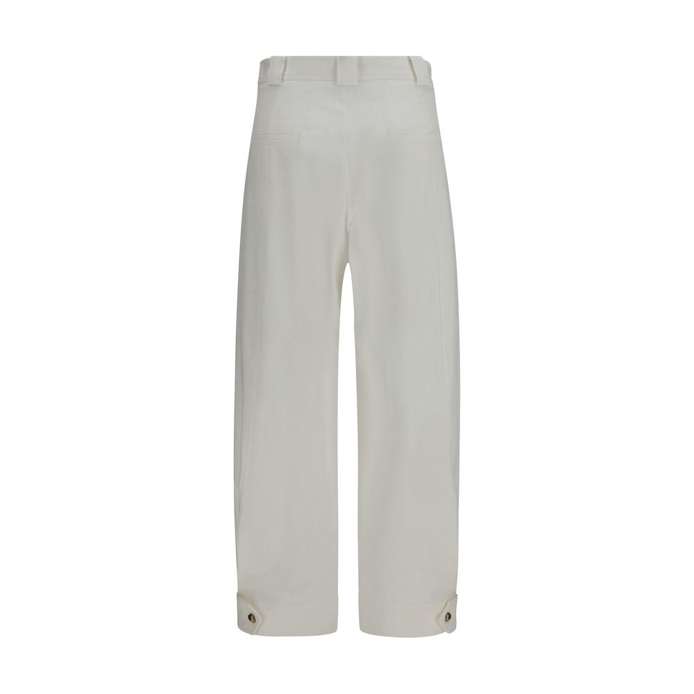 Max Mara Weiße Cropped Hose aus Baumwolle