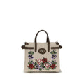 Valentino Garavani Beige Leinen Schultertasche