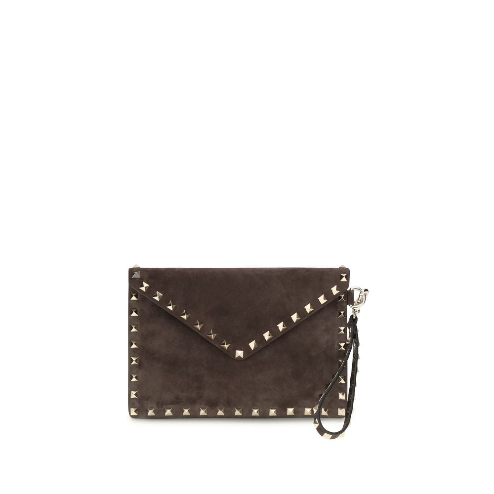 Valentino Garavani Braune Wildleder-Geldbörse