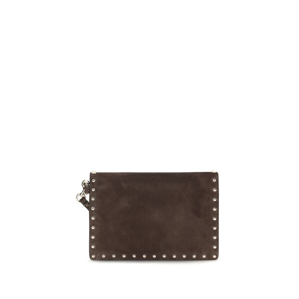 Valentino Garavani Braune Wildleder-Geldbörse