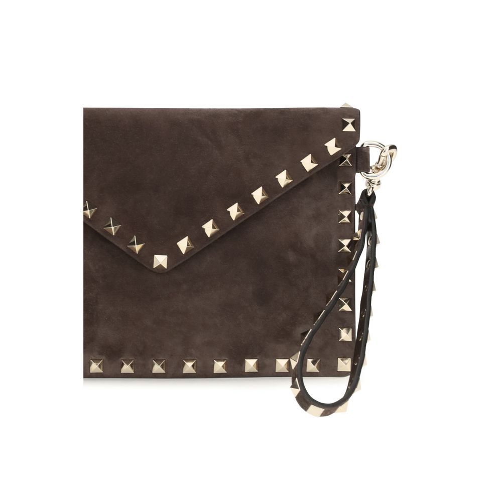 Valentino Garavani Braune Wildleder-Geldbörse