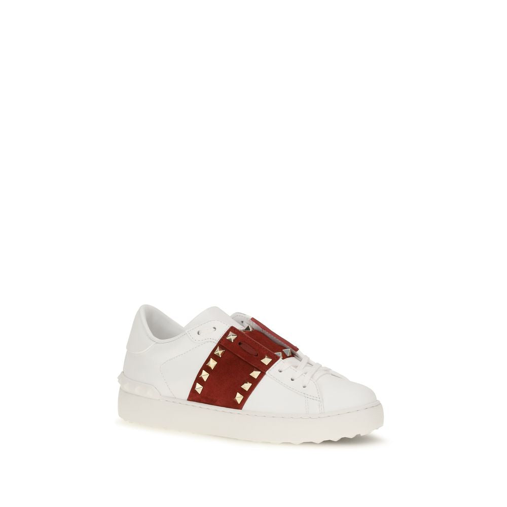 Valentino Garavani Weiße Low-Top-Sneaker aus Kalbsleder Bos Taurus