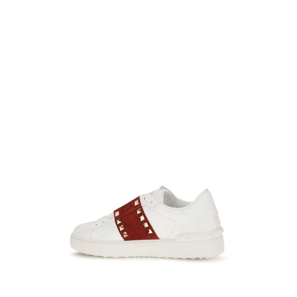 Valentino Garavani Weiße Low-Top-Sneaker aus Kalbsleder Bos Taurus