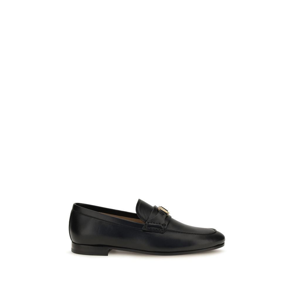Valentino Garavani Schwarze "Bos Taurus" Kalbsleder Loafer zum Hineinschlüpfen