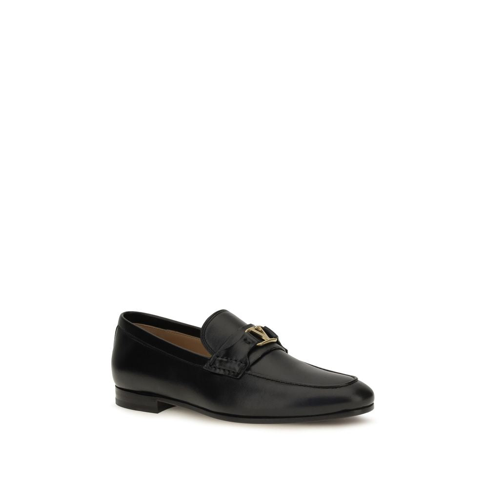 Valentino Garavani Schwarze "Bos Taurus" Kalbsleder Loafer zum Hineinschlüpfen